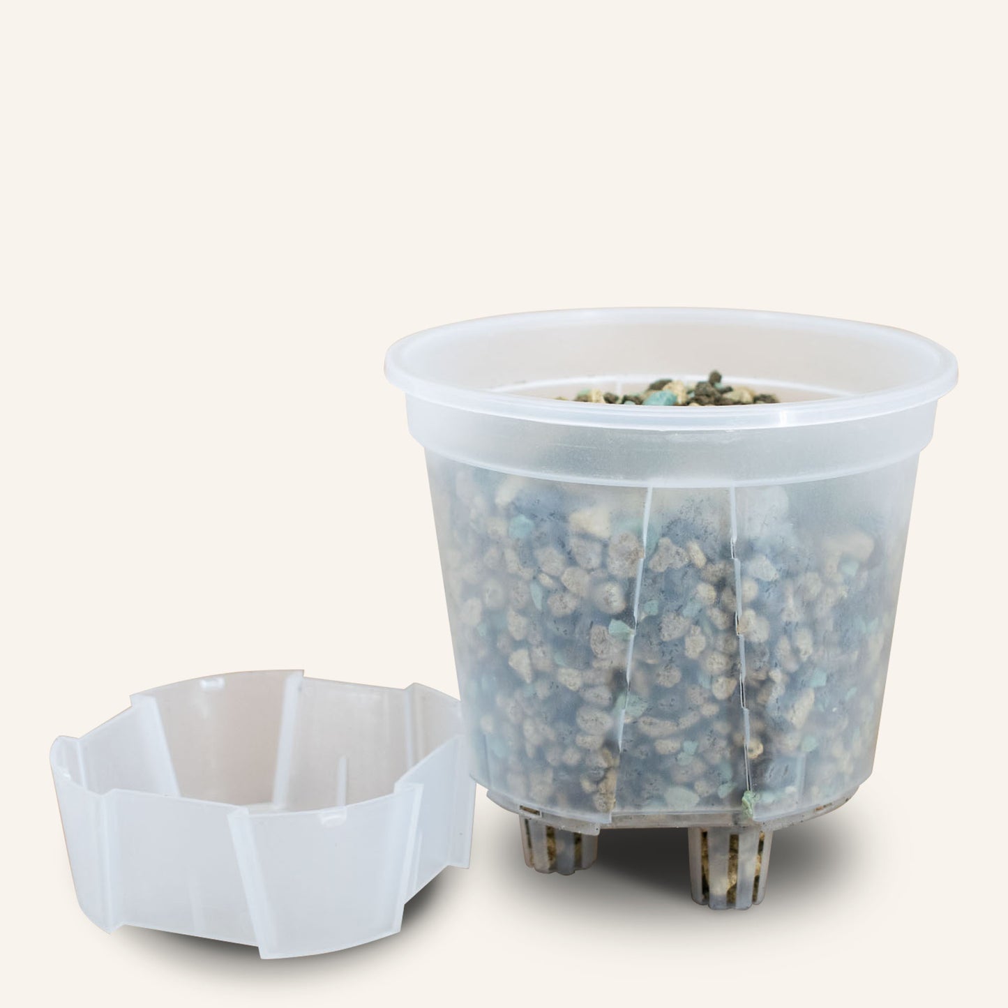 Zelfwaterende doorzichtige plantenpot