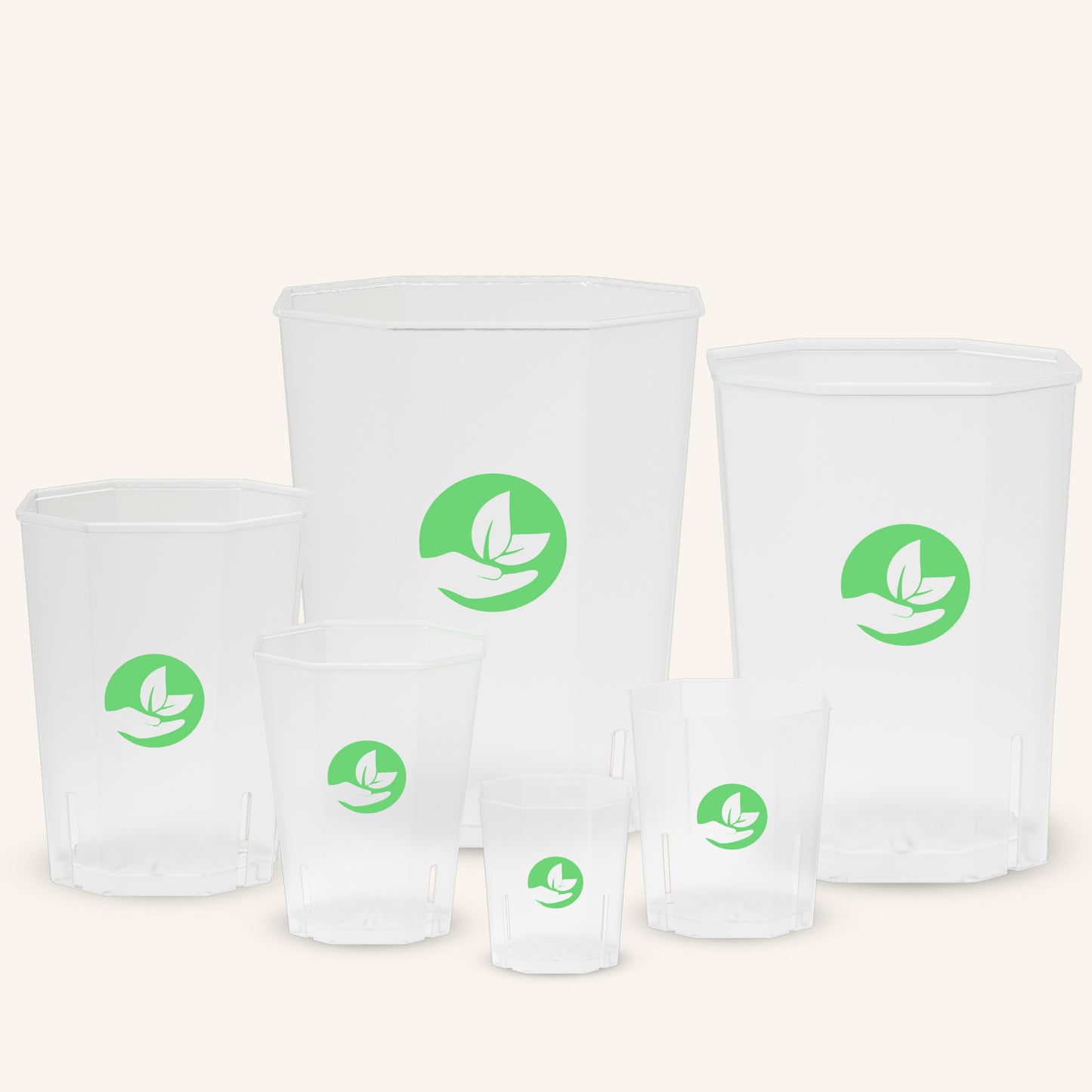 Firkantede klare plantepotter